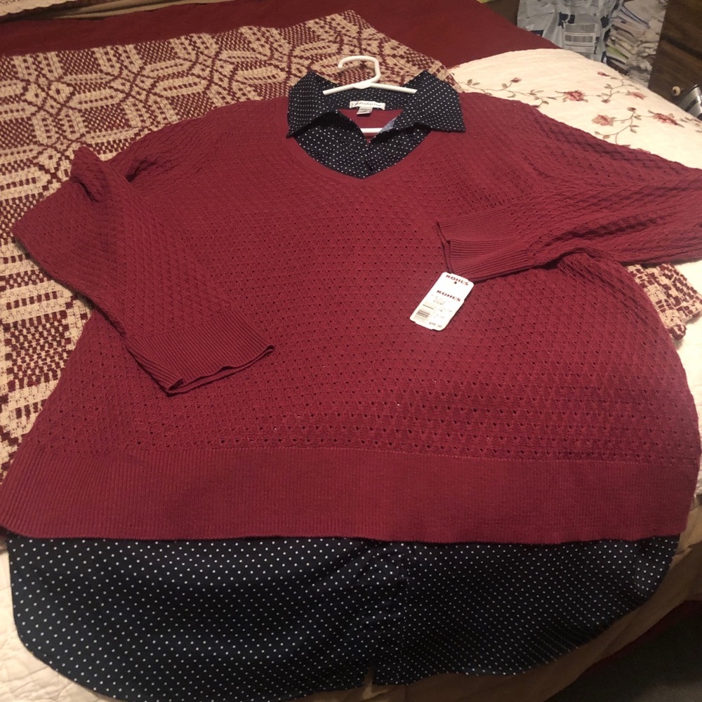 Croft & Barrow women’s 2fer Sweater size 1X